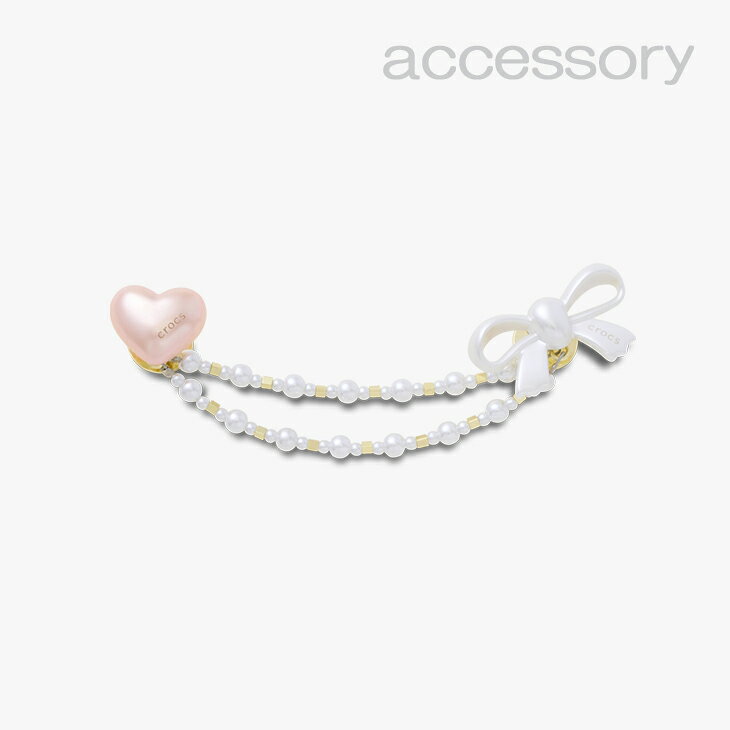 シューズ アクセサリー 《クロックス チャーム》 Heart and Bow Chain #10019321