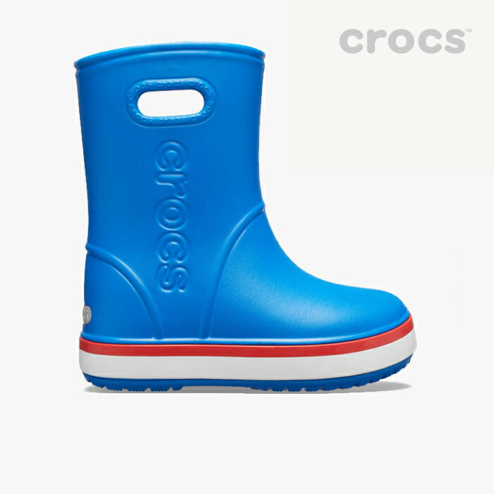 ・クロックス《キッズ》クロックバンド レインブーツ/ブライトコバルト フレーム/ CROCS/K Crocband Rainboot/Bright Cobalt Flame #