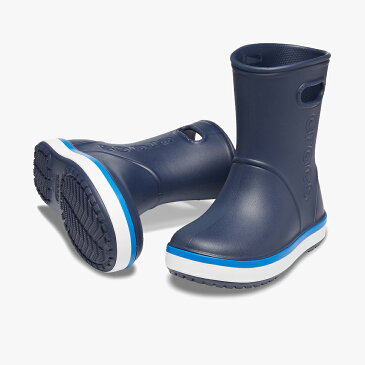 ▲スーパーSALE 特価！▼クロックス《キッズ》クロックバンド レインブーツ/ ネイビー ブライトコバルト/ Crocs/ Crocband Rain Boot/ Navy Bright Cobalt #長靴 #ブーツ 長靴 レインシューズ