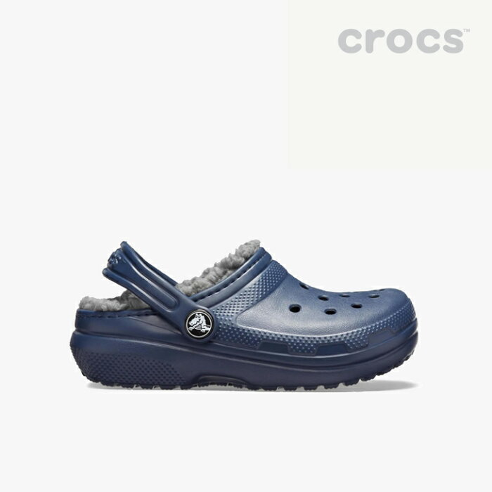 ・クロックス ボア《キッズ》クラシック ラインド クロッグ/ネイビー チャコール/ CROCS/Classic Lined Clog - W.Clog/Navy Charcoal #