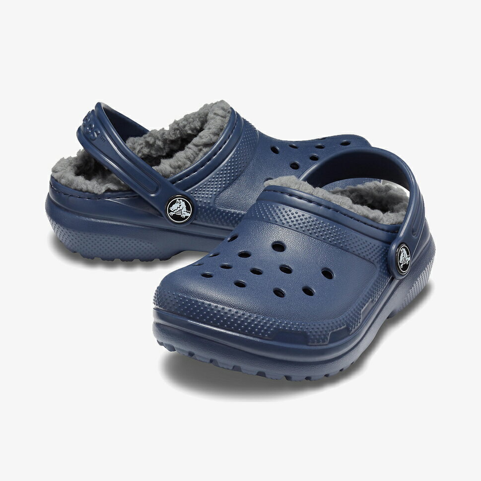 ・クロックス ボア《キッズ》クラシック ラインド クロッグ/ネイビー チャコール/ CROCS/Classic Lined Clog - W.Clog/Navy Charcoal #