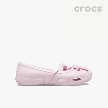 ・クロックス《キッズ》リナ ボウ チャーム フラット/バレリーナピンク/ CROCS/K Lina Bow Charm Flat/ #