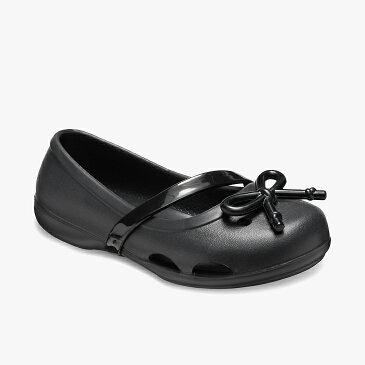 ▲-30%▼ クロックス《キッズ》リナ ボウ チャーム フラット プレスクール/ブラック/ CROCS/K Lina Bow Charm Flat PS/Black #