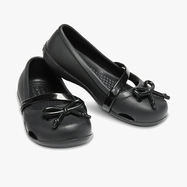 ▲-30%▼ クロックス《キッズ》リナ ボウ チャーム フラット プレスクール/ブラック/ CROCS/K Lina Bow Charm Flat PS/Black #
