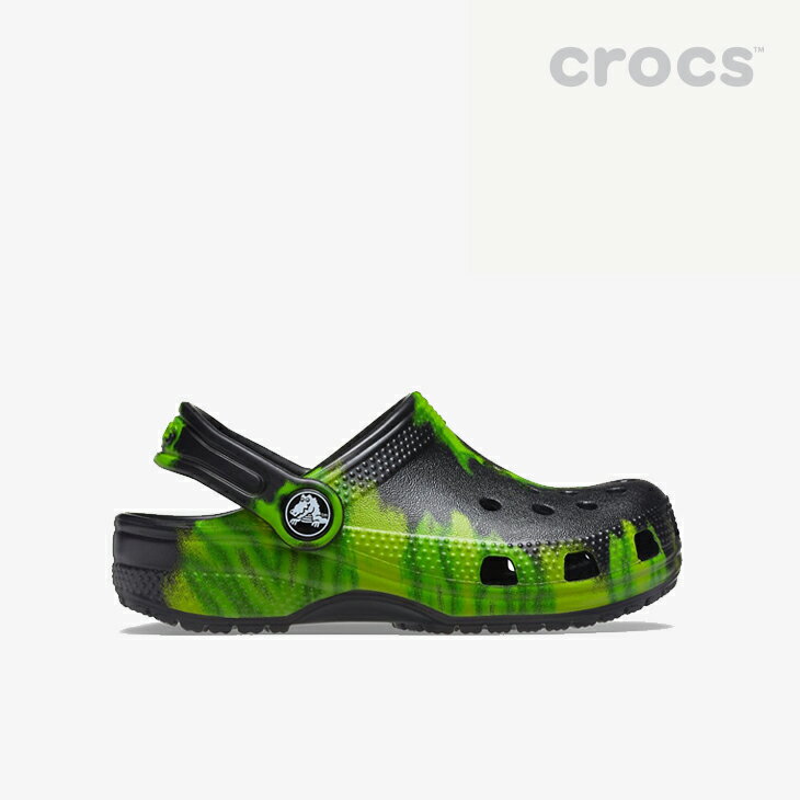 ・クロックス《キッズ》クラシック タイダイ グラフィック クロッグ/ブラックxライム パンチ/ CROCS/K Classic Tie Dye Graphic Clog/BlackxLime Punch #