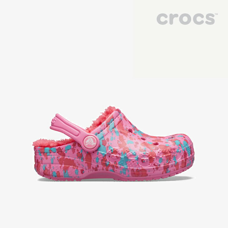 *・クロックス ボア《キッズ》バヤ プリンテッド ラインド クロッグ/ピンク レモネードxポピー/ CROCS/K Baya Printed Lined Clog - W.Clog/Pink LemonadexPoppy #