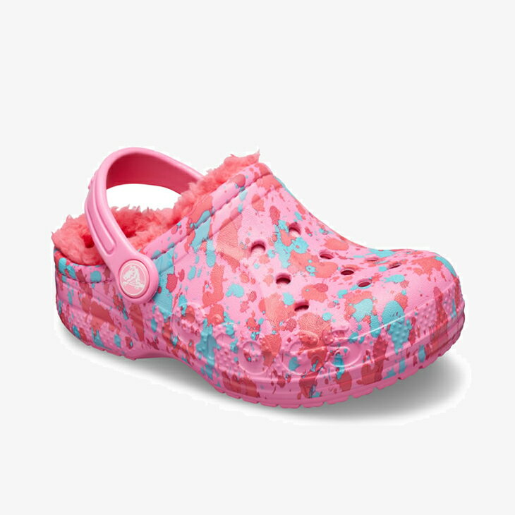 *・クロックス ボア《キッズ》バヤ プリンテッド ラインド クロッグ/ピンク レモネードxポピー/ CROCS/K Baya Printed Lined Clog - W.Clog/Pink LemonadexPoppy #