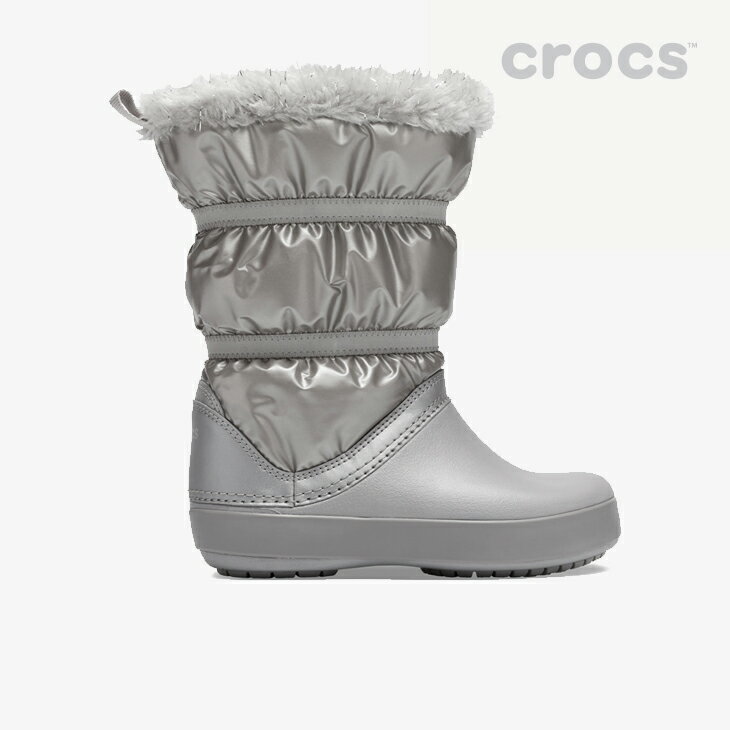 *・クロックス《キッズ》クロックバンド ロッジポイント メタリック ブーツ/シルバー メタリック/ CROCS/K Crocband LodgePoint Metallic Boot - Boot/Silver Metalic #