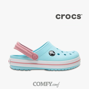 ・クロックス《キッズ》クロックバンド/ アイスブルー ホワイト/ Crocs/ Crocband Ks/ Ice Blue White #サンダル ビーサン スポーツ アウトドア シューズ