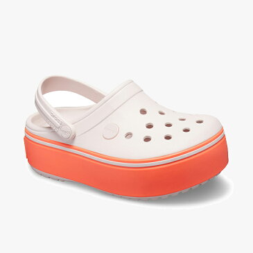 *▲-40%▼ クロックス《キッズ》クロックバンド プラットフォーム クロッグ GS/バレリー ピンクxブライトコーラル/ CROCS/K Crocband Platform Clog GS/Barely PinkxBright Coral #