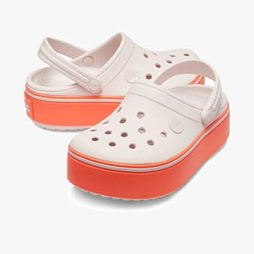 *▲-40%▼ クロックス《キッズ》クロックバンド プラットフォーム クロッグ GS/バレリー ピンクxブライトコーラル/ CROCS/K Crocband Platform Clog GS/Barely PinkxBright Coral #