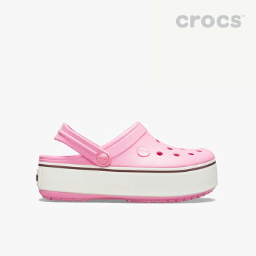 *・クロックス《キッズ》クロックバンド プラットフォーム クロッグ GS/ピンク レモネードxバーガンディ/ CROCS/K Crocband Platform Clog GS/Pink LemonadexBurgundy #