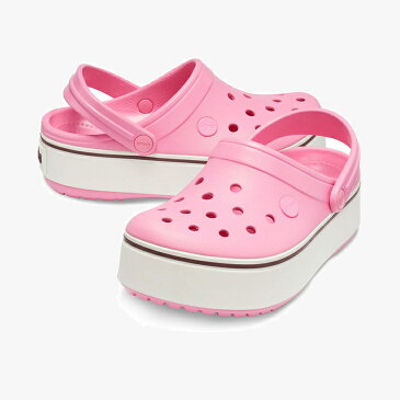 *▲-40%▼ クロックス《キッズ》クロックバンド プラットフォーム クロッグ GS/ピンク レモネードxバーガンディ/ CROCS/K Crocband Platform Clog GS/Pink LemonadexBurgundy #