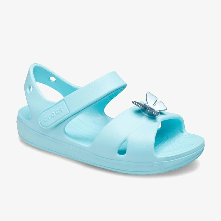 ・クロックス《キッズ》Classic Crocs Strap Sandal PS/ クラシック クロックス ストラップ サンダル PS/ アイスブルー #サンダル シューズ スリッパ オフィス ナース シャワーサンダル