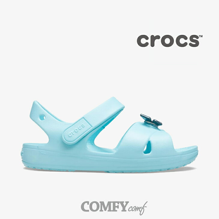 ・クロックス《キッズ》Classic Crocs Strap Sandal PS/ クラシック クロックス ストラップ サンダル PS/ アイスブルー #サンダル シューズ スリッパ オフィス ナース シャワーサンダル