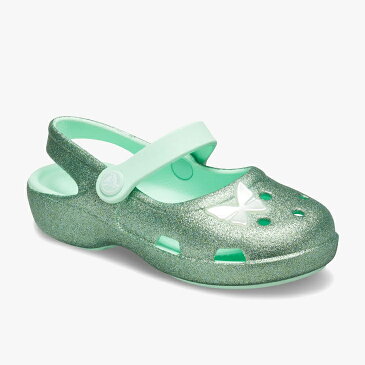 ▲-40%▼ クロックス《キッズ》クラシック グリッター チャーム メリージェーン キッズ/ネオミント/ CROCS/Classic Glitter Charm Mary Jane Kids#サンダル シューズ スリッパ オフィス ナース シャワーサンダル