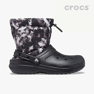 ・クロックス ボア《ユニセックス》クラシック ラインド ネオ パフ タイダイ ブーツ/ブラック/ CROCS/ユニセックスClassic Lined Neo Puff Tie-Dye Boot/Black #**