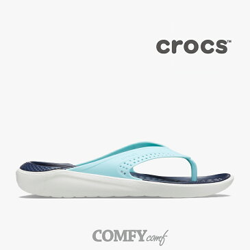 ・クロックス《ユニセックス》ライトライド フリップ/ アイスブルー Aホワイト/ Crocs/ LiteRide Flip/ IceBlue AWhite #サンダル ビーサン スポーツ アウトドア シューズ