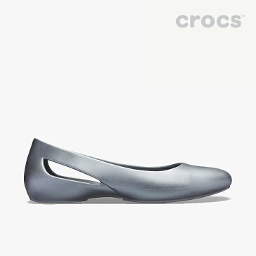 ・クロックス《レディース》スローン メタリック フラット/メタリック チャコール/ CROCS/W Sloane Metallic Flat/Metallic Charcoal #