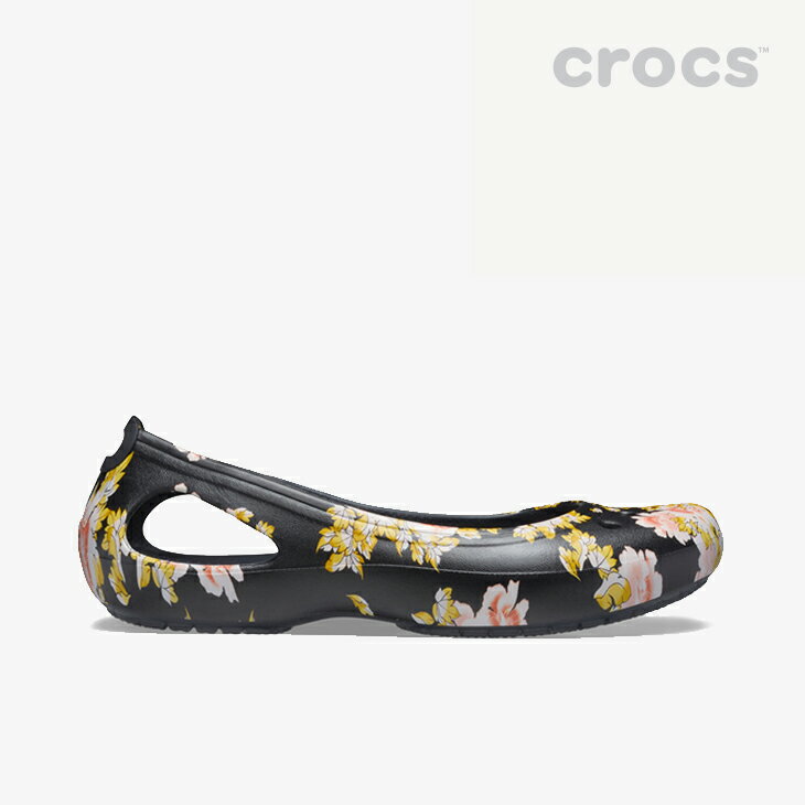 ・クロックス《レディース》カディー シーズナル プリンテッド フラット/ブラックxフローラル/ CROCS/W Kadee Seasonal Printed Flat/BlackxFloral #