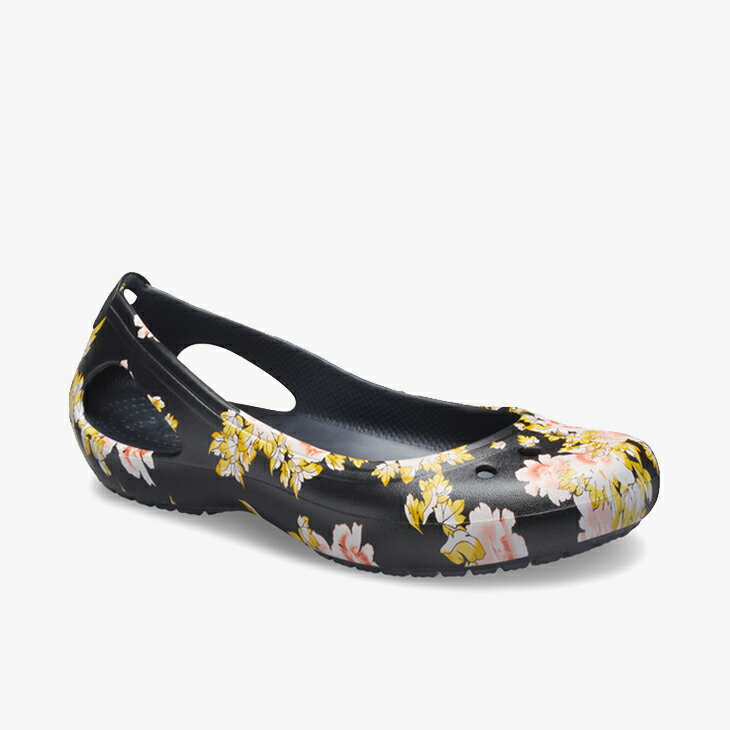 ・クロックス《レディース》カディー シーズナル プリンテッド フラット/ブラックxフローラル/ CROCS/W Kadee Seasonal Printed Flat/BlackxFloral #