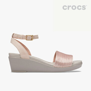 ▲-40%▼ クロックス《レディース》レイ アン アンクル シークイン ウェッジ/ローズゴールド プラチナム/ CROCS/W Leigh Ann Ankle Sequin Wedge - Sandal/Rose Gold Platinum #