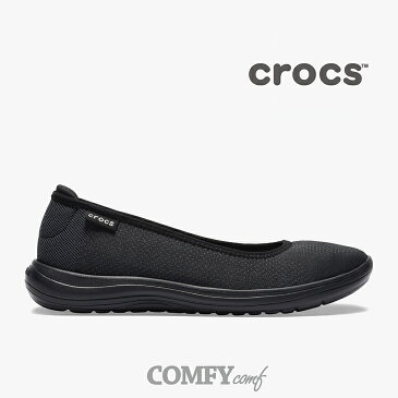 ・クロックス《レディース》リバイバ フラット/ ブラック ブラック/ Crocs/ Reviva Flat/ Black Black #パンプス ウィメンズ ナース ワーク オフィス