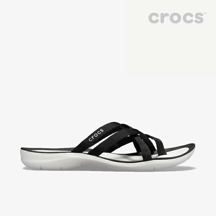 ・クロックス《レディース》スウィフトウォーター ウェビング フリップ/ブラックxホワイト/ CROCS/W Swiftwater Webbing Flip/BlackxWhite #