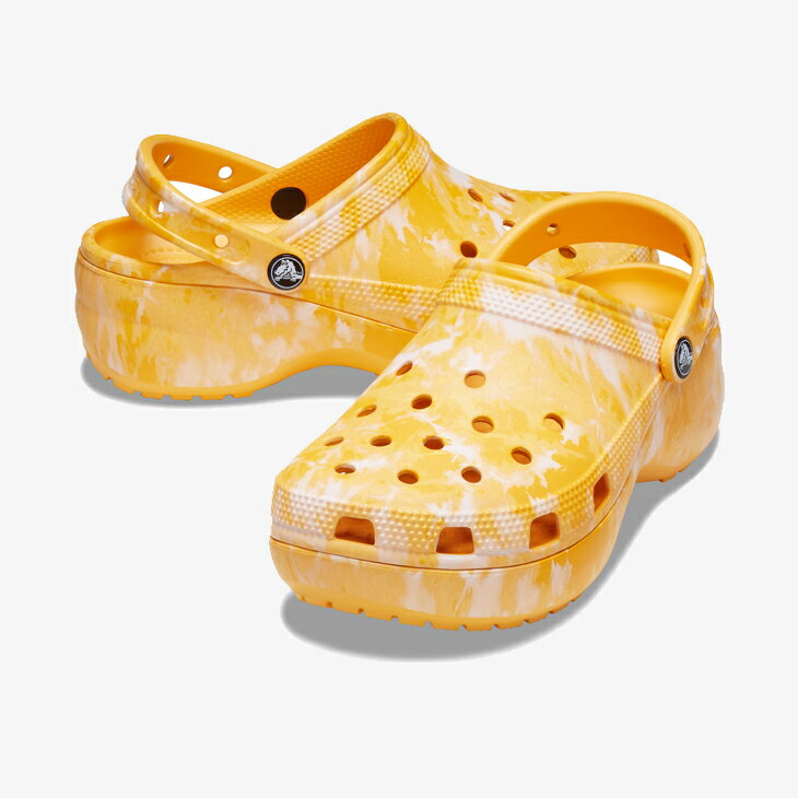 ・クロックス《レディース》クラシック プラットフォーム グラフィック クロッグ/オレンジ シャーベット/ CROCS/レディースClassic Platform Graphic Clog/Orange Sorbet #**