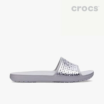 *▲-40%▼ クロックス《レディース》スローン グラフィック エッチド スライド/パール ホワイトxシルバー/ CROCS/W Sloane Graphic Etched Slide - Sandal/Pearl WhitexSilver #