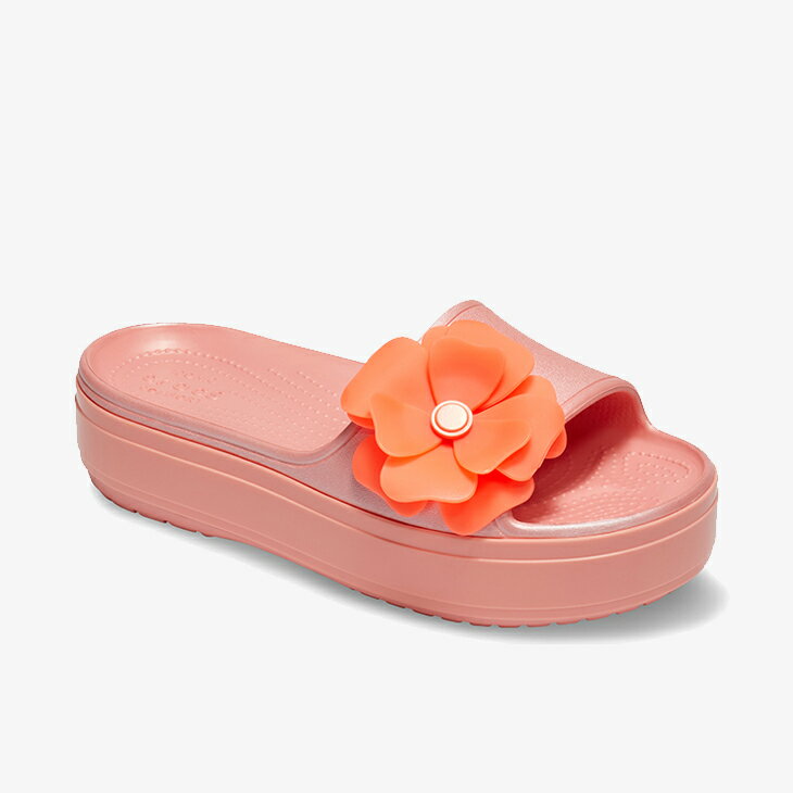 *・クロックス《ユニセックス》クロックバンド プラットフォーム ヴィヴィッド ブルームズ スライド/メロン/ CROCS/Crocband Platform Vivid Blooms Slide - Sandal/Melon #