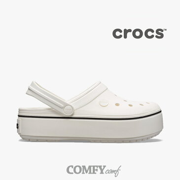 クロックス《レディース》 クロックバンド プラットフォーム クロッグ/ ホワイト ホワイト/ Crocs/ Crocband Platform Clog/ White White◇クロックス正規取扱店◇ #Y