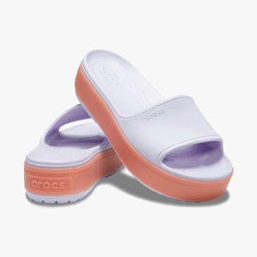 【50%OFF】クロックス《レディース》クロックバンド プラットフォーム スライド/ ラベンダー メロン/ Crocs/ Crocband Platform Slide/ Lavender Melon◇クロックス正規取扱店◇