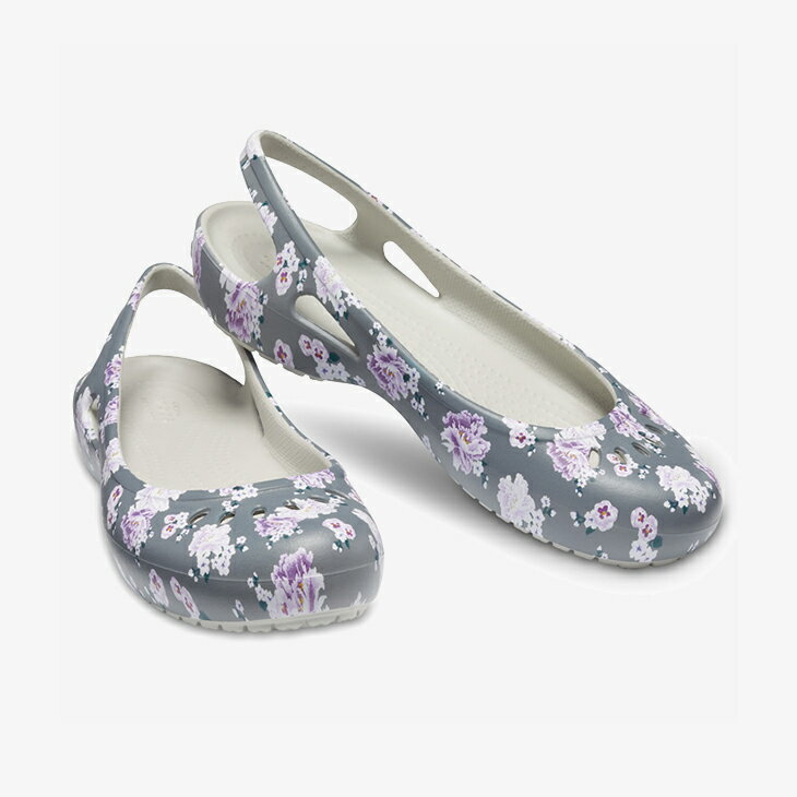 ・クロックス《レディース》カディ プリンテッド スリングバック フラット/フローラル パールホワイト/ CROCS/W Kadee Printed Slingback/Floral Pearl White #