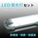 楽天1位 LEDベースライト 2灯式 40W形 LED蛍光灯器具一体型 防雨 防水 防雪 IP65 照射角320° LEDベース照明器具 天井直付用 倉庫 ガレージ 通路 照明 車庫 駐輪場 作業場 加工工場 ユニット シンプル（CH-BL120-2WP-BS）