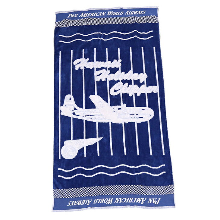 100%CottonBeachTowel ビーチタオル 大判 バスタオル バスタオル タオルケット レジャービーチタオル PAN AMERICAN AIRWAYS パンアメリカン航空 オールドアメリカン(CH-PAN-61TSP07)