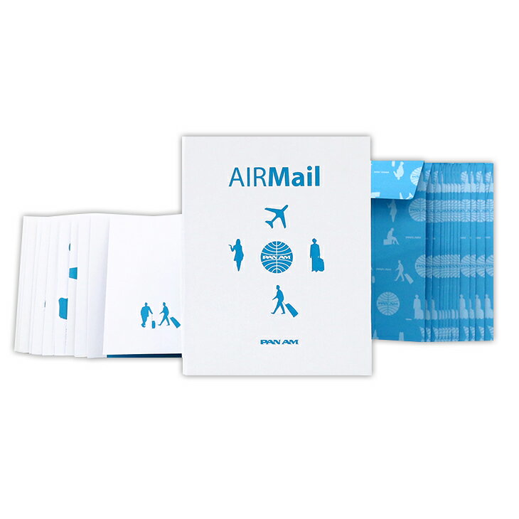 Air Mail Note Card & Envelope メッセージカード グリーティングカード レターセット PAN AMERICAN AIRWAYS パン アメリカン航空 オールドアメリカン 60'S アメリカン雑貨 レトロ雑貨(CH-PAN-400PAS07)