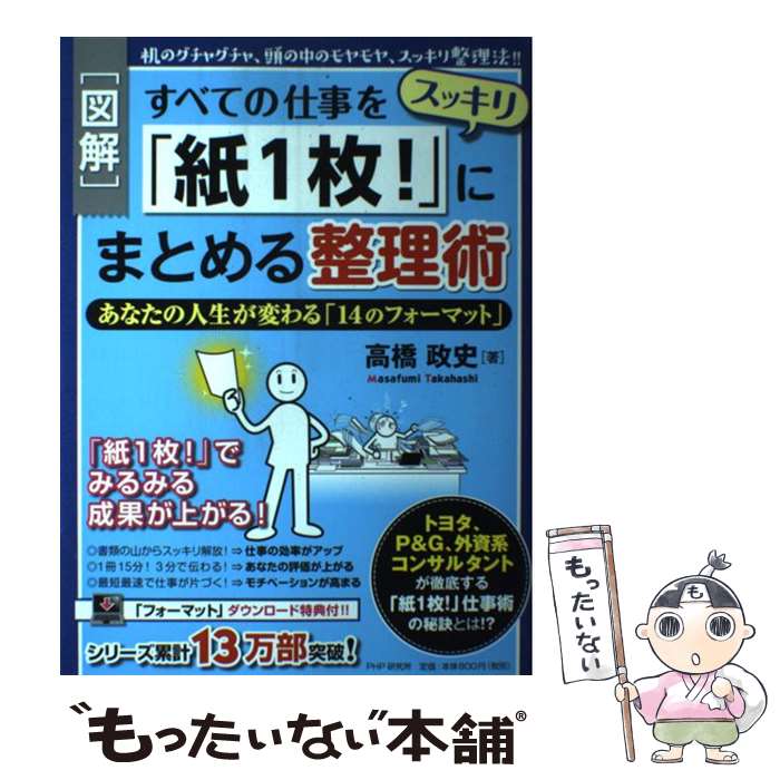 【中古】 すべての仕事をスッキリ「紙1枚！」にまとめる整理術 机のグチャグチャ、頭の中のモヤモヤ、スッキリ整理法 / 高橋 政史 / PHP [単行本]【メール便送料無料】【あす楽対応】のサムネイル
