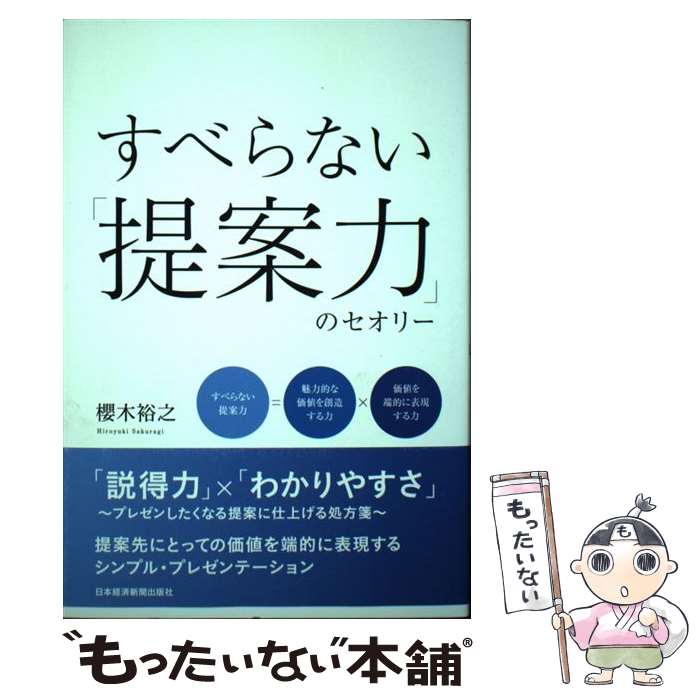 【中古】 すべらない「提案力」のセオリー / 櫻木 裕之 / 日本経済新聞出版 単行本（ソフトカバー） 【メール便送料無料】【最短翌日配達対応】