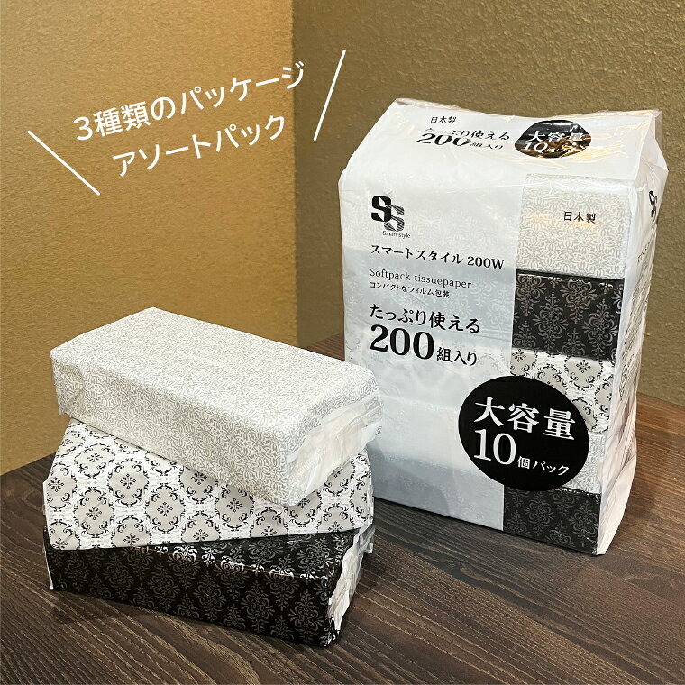 ティッシュペーパー ソフトパックティッシュ 箱なし 200組 80個 まとめ買い 消耗品...
