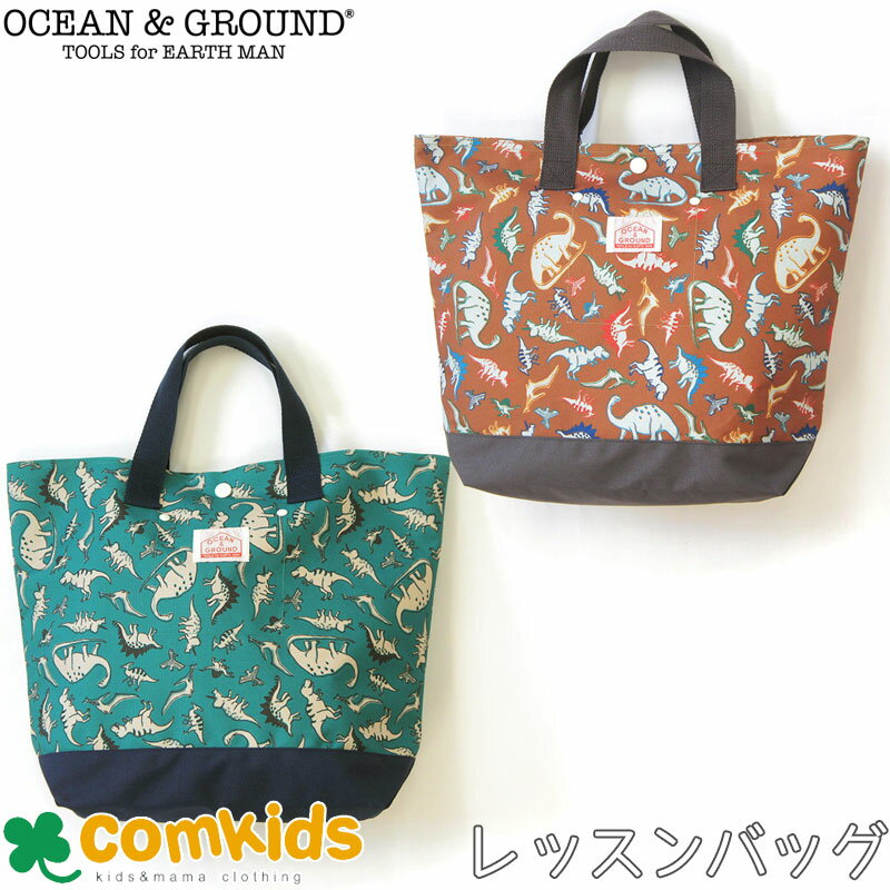 OCEAN&GROUND オーシャンアンドグラウンド レッスンバッグ DINO 絵本袋 幼稚園 通園グッズ 入学準備 男の子　　手提げ袋 小学生 お稽古　図書バッグ トートバッグ