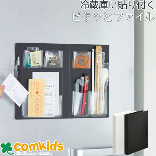 冷蔵庫ピタッとファイル(小物整理タイプ) 2941-BK 2941-W キングジム 事務 オフィス マグネット 小物入れ クリップ ピン 輪ゴム