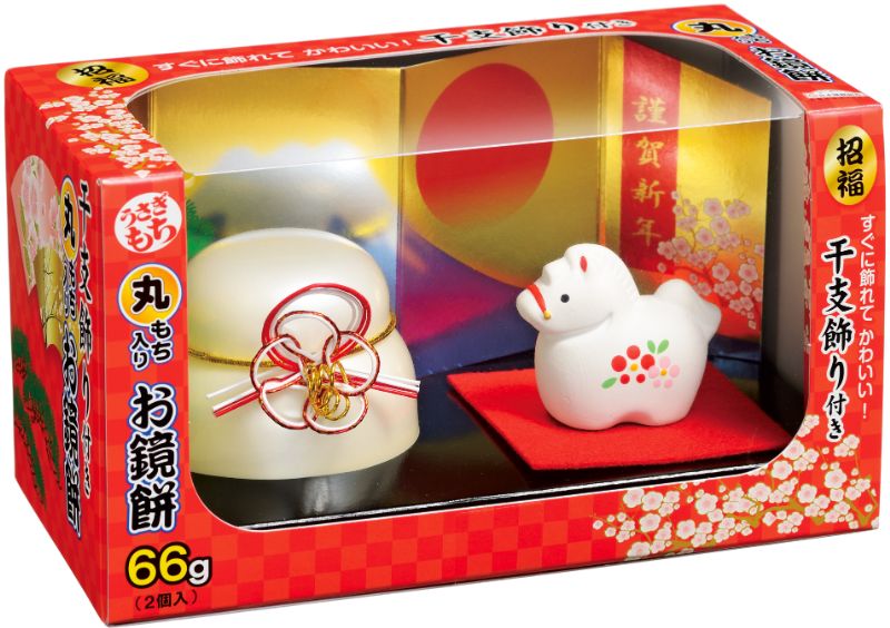 うさぎもちお鏡餅　干支飾り付き66g　　うさぎもち　66G　お正月飾りのサムネイル