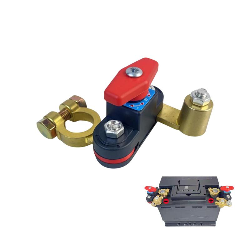 EsiFare バッテリー切断スイッチ 12V 24V バッテリー遮断スイッチ ダブルヘッド回転 正負両極対応 車載用蓄電池切断器 回転ノブ式緊急遮断装置 クイック切断 自動シャットダウン 安全性 耐久