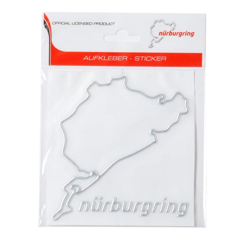 (正規品/オフィシャル品)Nurburgring(ニュルブルクリンク) ノルドシュライフェ 3D ステッカー 12cm (シルバー)