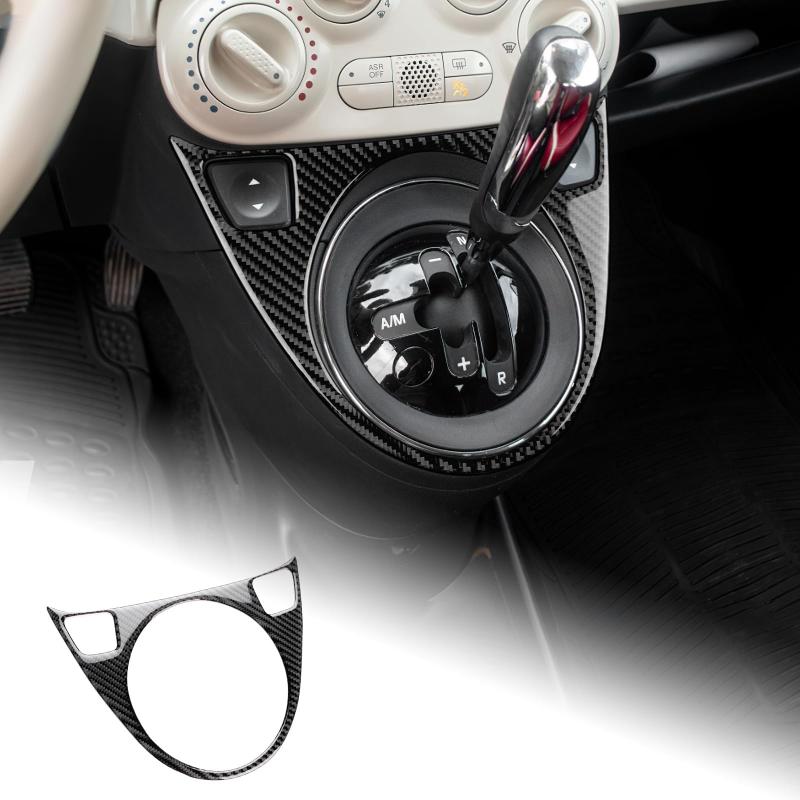 乐天商城 - AIRSPEED アバルト 595 695 2012-2015 / フィアット500 2008-2015 Abarth 595 695 Fiat 500 専用 アクセサリー カーボンファイバー 内装 パーツ カーギアシフトノブパネルトリムカバー ガーニッ