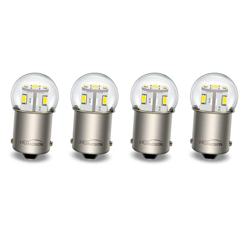 コマンドのRuiandsion 4 個 1156 LED 電球 6V/12V/24V/48V ホワイト/ウォームホワイト BA15S P21W 7506 LED 電球 3014 12SMD LED チップセット 交換用 バックアップ リバース ウインカー テールラ｜アングル2