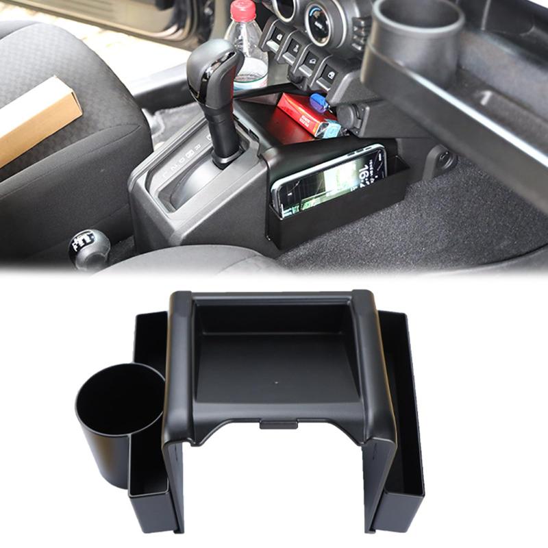 乐天商城 - 新型スズキジムニー AT専用 センターコンソール収納ボックス JB64 ジムニーシエラJB74 ノマドJC74 収納ドリンクホルダー 増設カップホルダー 小物入れ 増設 カード収納トレイ コンソールトレ