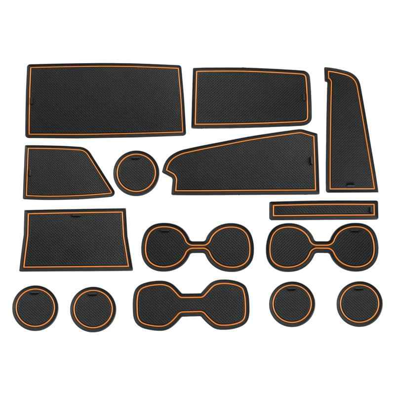 Auovo【トヨタ 新型ヴォクシー＆ノア 90系（4代目）7人乗り】専用インテリアラバーマット ドアポケットマット ラバーマット 水洗い可能 防水 防音 傷防止 騒音防止 カスタム 内装パーツ 15枚