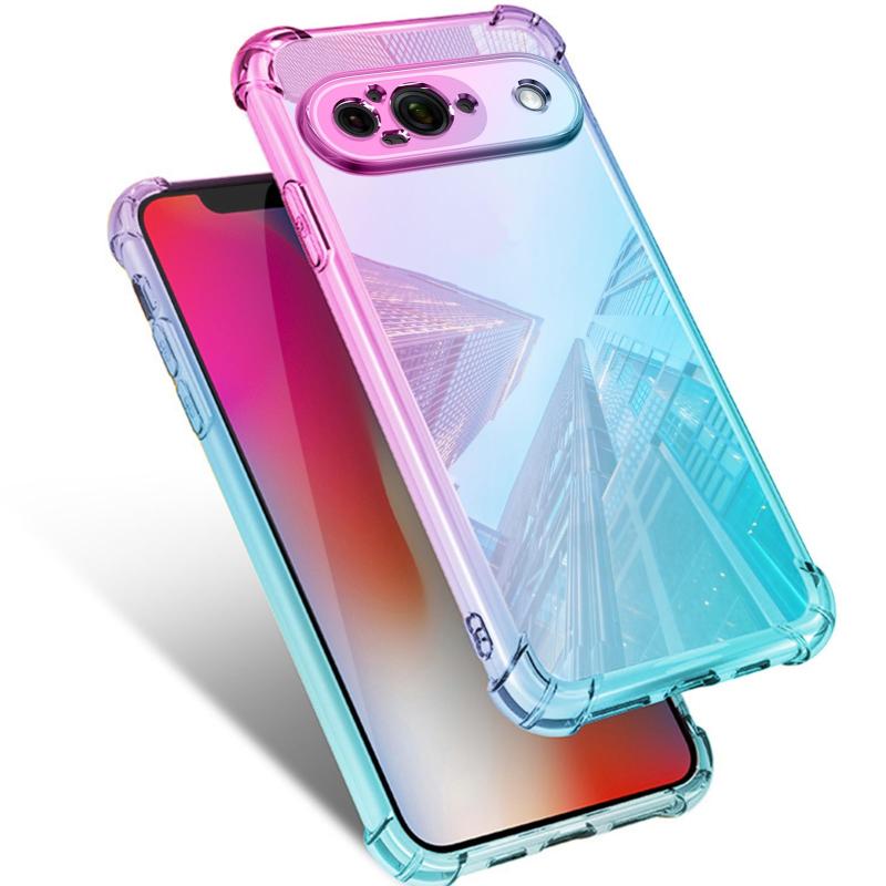 乐天商城 - Google Pixel 9 用 ケース クリア Pixel 9カバー 耐衝撃 薄型 グラデーション 透明 TPUバンパー 薄型 軽量 取り出し易い 全面保護 おしゃれ 擦り傷防止 指紋防止 ストラップホール付き スリム ピク